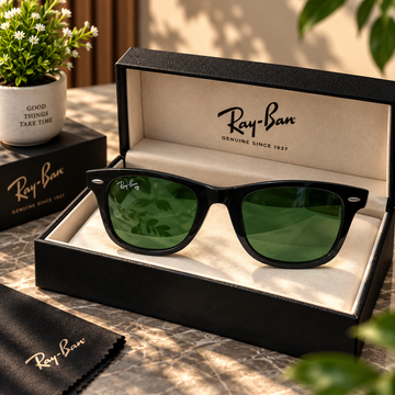 Ray-Ban Wayfarer Green Lens Sunglasses – UV Protection