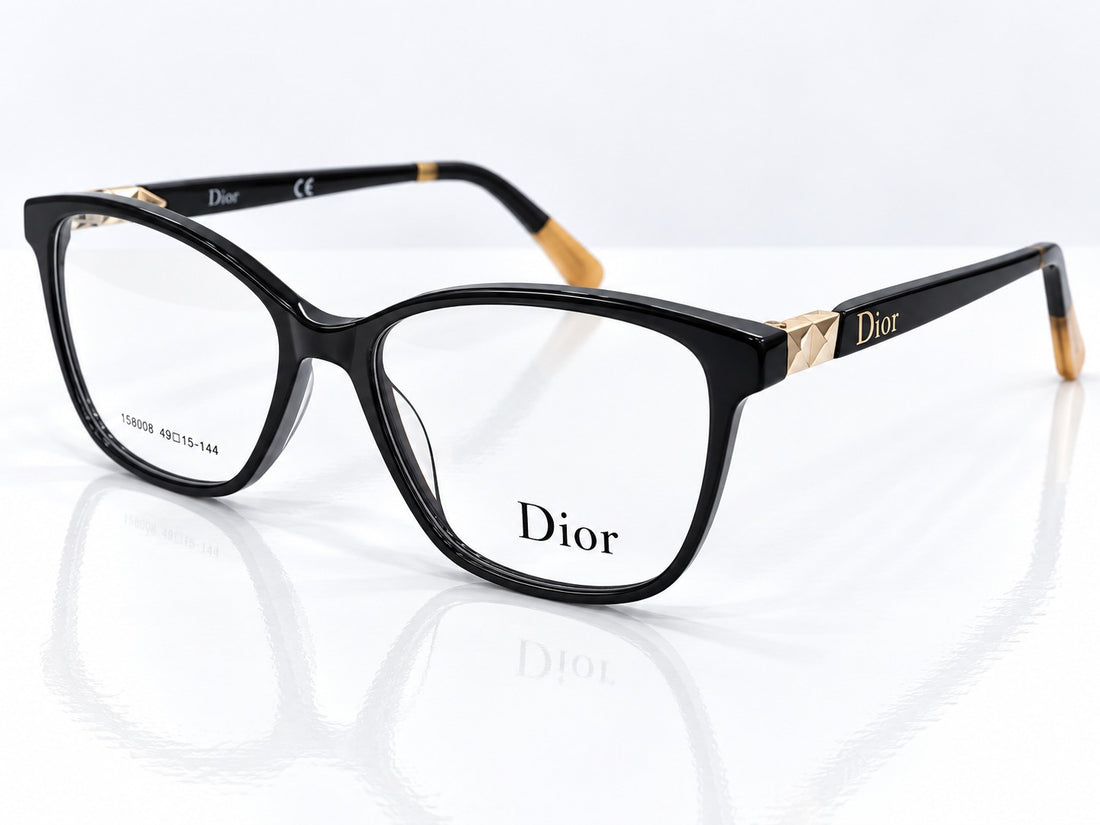 Dior Black & Cheetah Print Premium Eyeglasses Frame